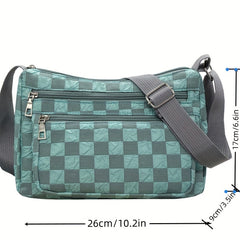 Checkerboard Crossbody Bag Nylon Shoulder Bag