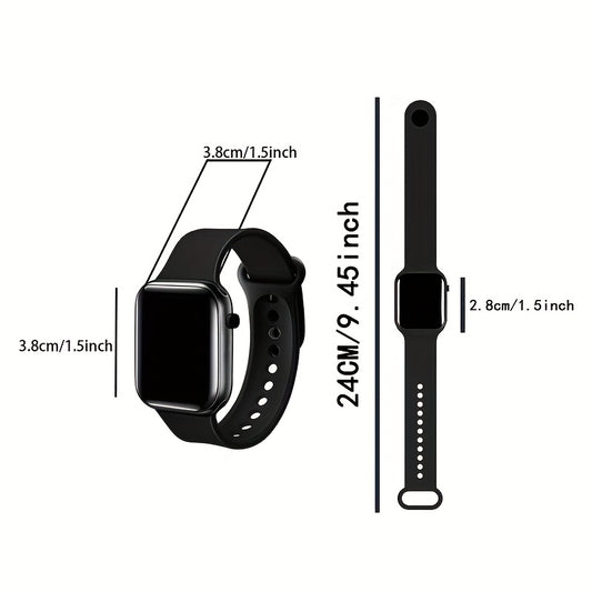 4pcs LED Sports Watch 24H Display Silicone Strap Digital