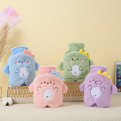 Plush Water Bag w/ Pocket & Soft Cover 17.63oz Hot Bottle for Menstrual Cramps
