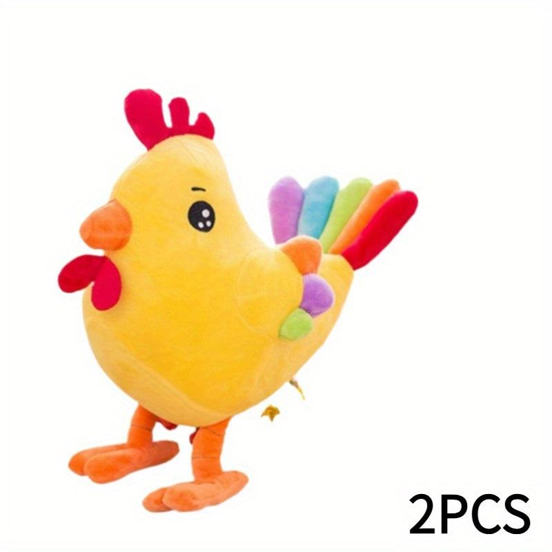 2pcs Colorful Chicken Plush Dolls - Perfect Gifts for Holidays & Birthdays!
