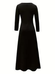 Colorblock Leopard Print V Neck Maxi Dress