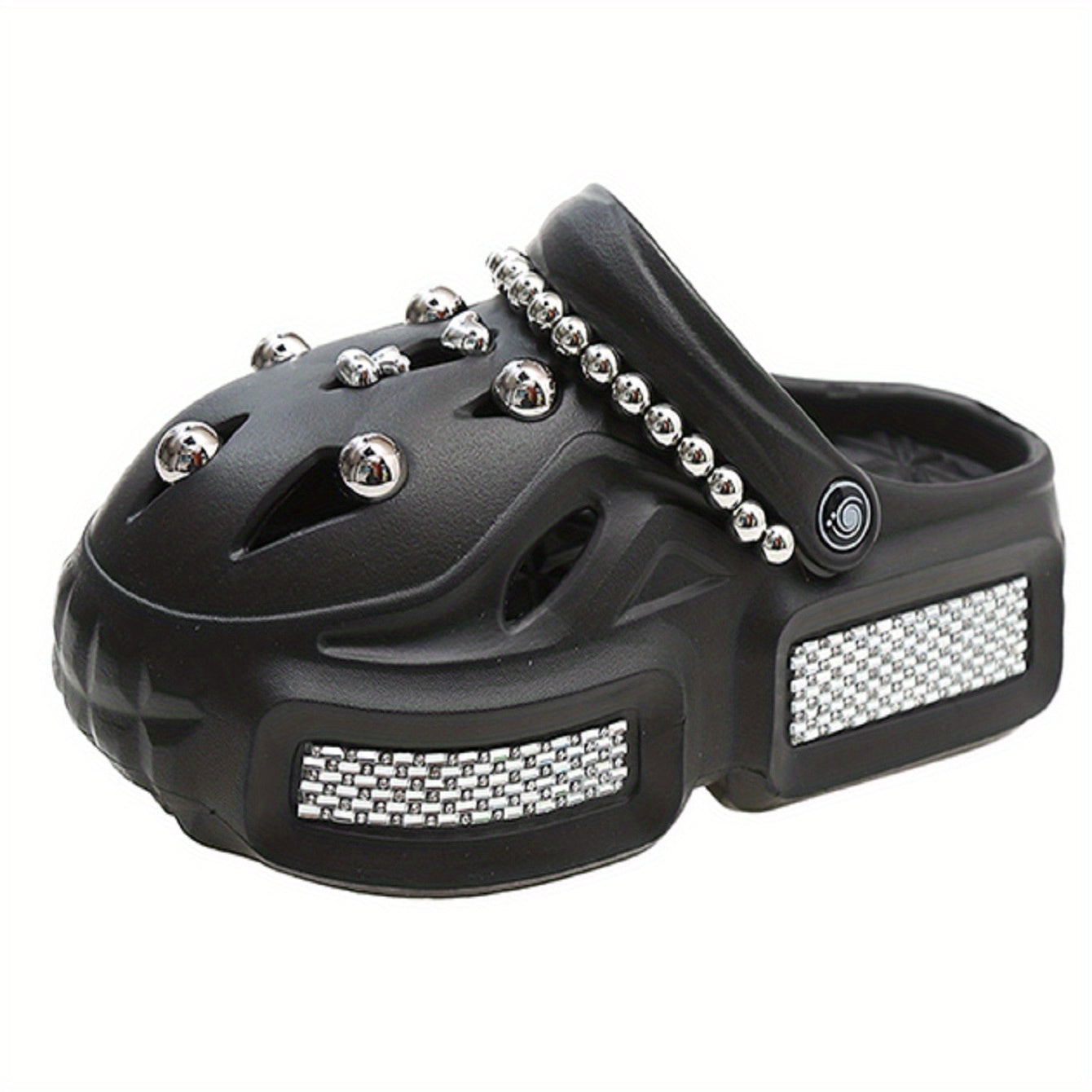 Women's Rhinestone Platform Clogs Casual Summer Shoes