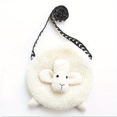 Cartoon Plush Lamb Bag Coin Purse Wallet Crossbody Bag Holiday Gift For Girls