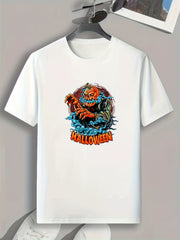 Halloween Pumpkin Devil Pattern T shirt For Men Short Sleeve Top