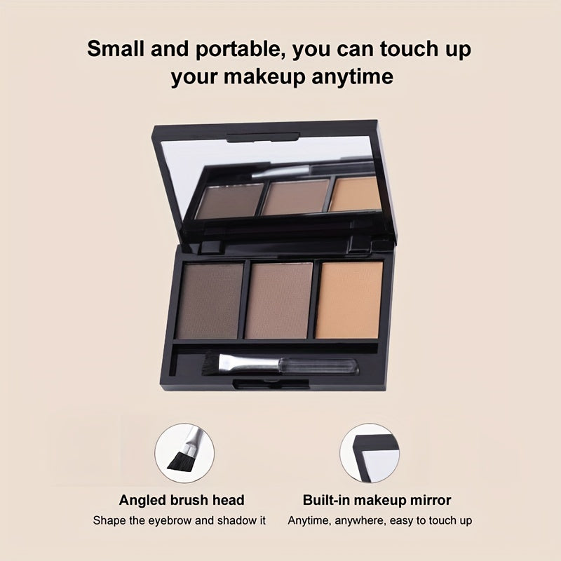 3 Colors Eyebrow Powder Palette Smudge Proof Long Lasting Holding