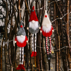 3pcs Dwarf Doll Christmas Ornaments Long legged Forest Elf Home Decor