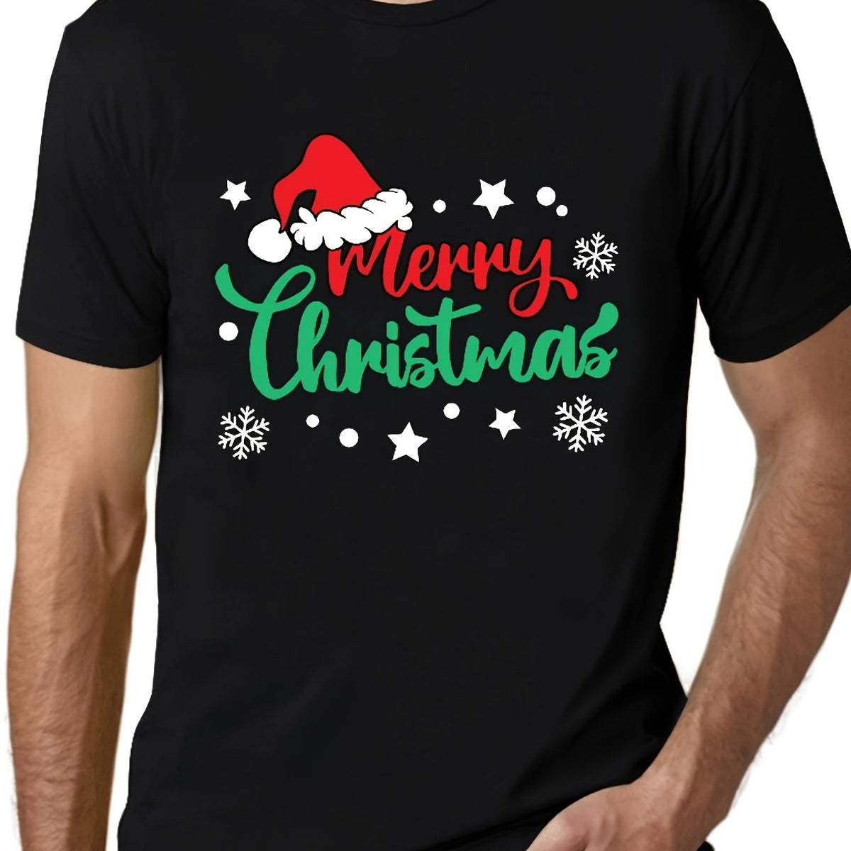 Christmas Pattern Print Men's Short Sleeve T-shirt Graphic Tee