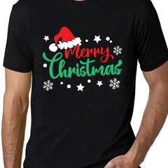 Christmas Pattern Print Men's Short Sleeve T-shirt Graphic Tee