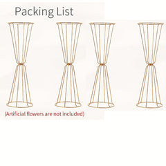 Set of 4 Golden Geometric Centerpieces for Wedding