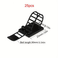 25pcs Adjustable Cable Organizer Clip Self Adhesive Tape Holder Cable Management