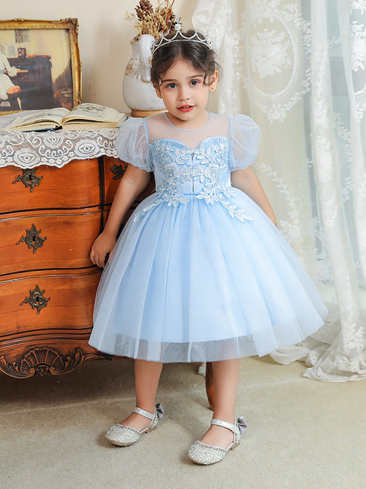 Girls' Puff Sleeve Princess Dress