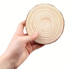 3pcs Pine Log Slices 7.2x0.39 inch for DIY Hand-painted Crafts