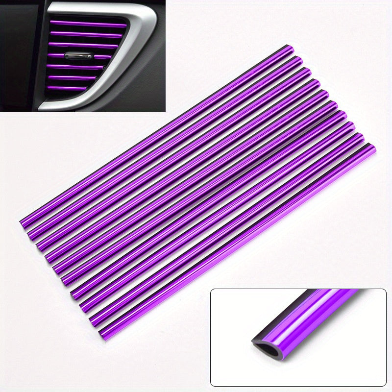 10PCS Car Air Conditioner Outlet Decorative Moulding Trim Strips