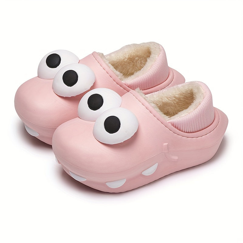 Boys Funny Eyes Cartoon Slides Cozy Slippers For Indoor Outdoor Bedroom
