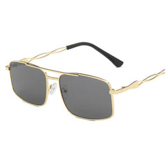 Square Frame Metal Aviator Sunglasses for Women