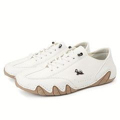Men's Superfine Fiber Leather Lace-up Sneakers
