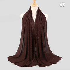 Wrinkles Pearl Chiffon Hijab Head Scarf Women Solid Bubble Wrap Shawls