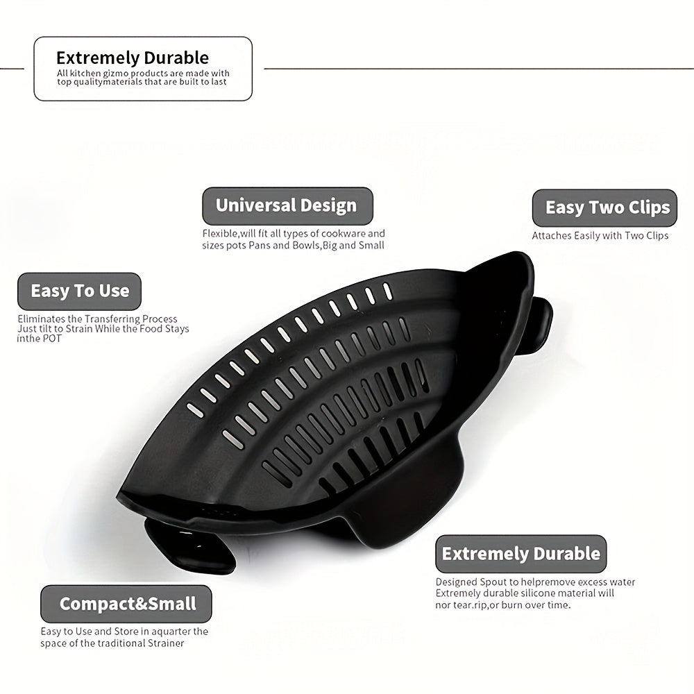 Adjustable Silicone Pot Strainer Colander Clip-On Drainer