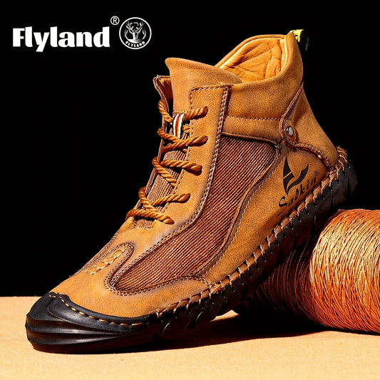 FLYLAND Men's Retro Casual Lightweight Ankle Boots Rubber Sole
