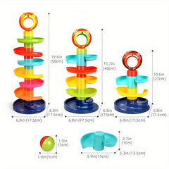 Educational Marble Run Toy for Kids Colorful Rolling Bead Skyscraper