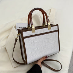 Crocodile Embossed Tote Bag Classic Style Crossbody Bag Top Handle Satchel Purse