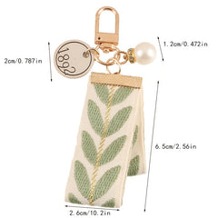 Green Ribbon Car Keychain Women's Retro Keychain Accessories
