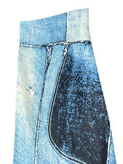  Denim Print Top & Pants Set