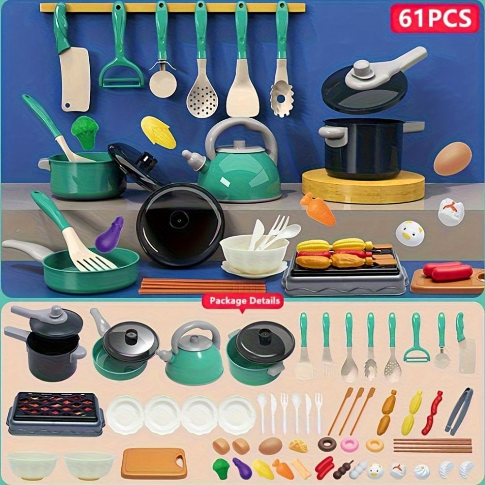 Kitchen Cooking Toy Set for Kids - Pretend Play Fruit Cutting Toy