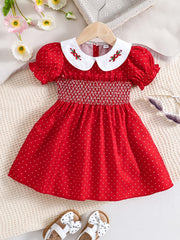 Polka Dot Puff Sleeve Dress for Girls