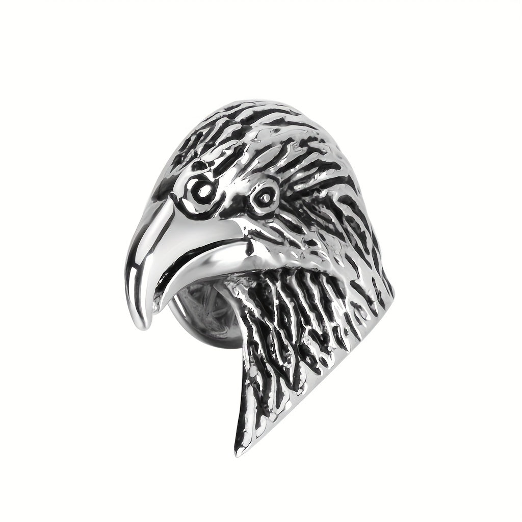 Silver Retro Eagle Head Brooch Men Jewelry Gift Pin Suit Collar Pin Metal Corsag