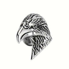 Silver Retro Eagle Head Brooch Men Jewelry Gift Pin Suit Collar Pin Metal Corsag