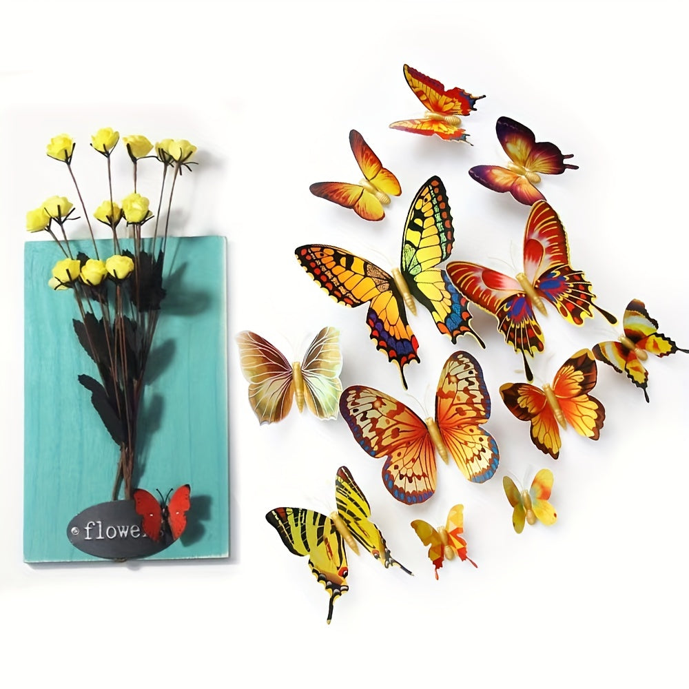 12pcs 3D Butterfly Wall Decals Removable Decor Stickers Kids Bedroom Art Mural