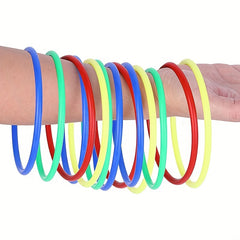 16pcs Nylon Bean Bag Plastic Ring Game Set for Kids, Outdoor Ring Throwing Game