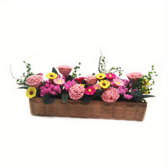 1:12 Scale Dollhouse Clay Flowers in Rustic Pot