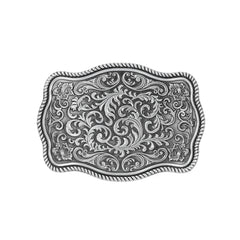 Leisure Western Denim Men's Belt Flower Buckle