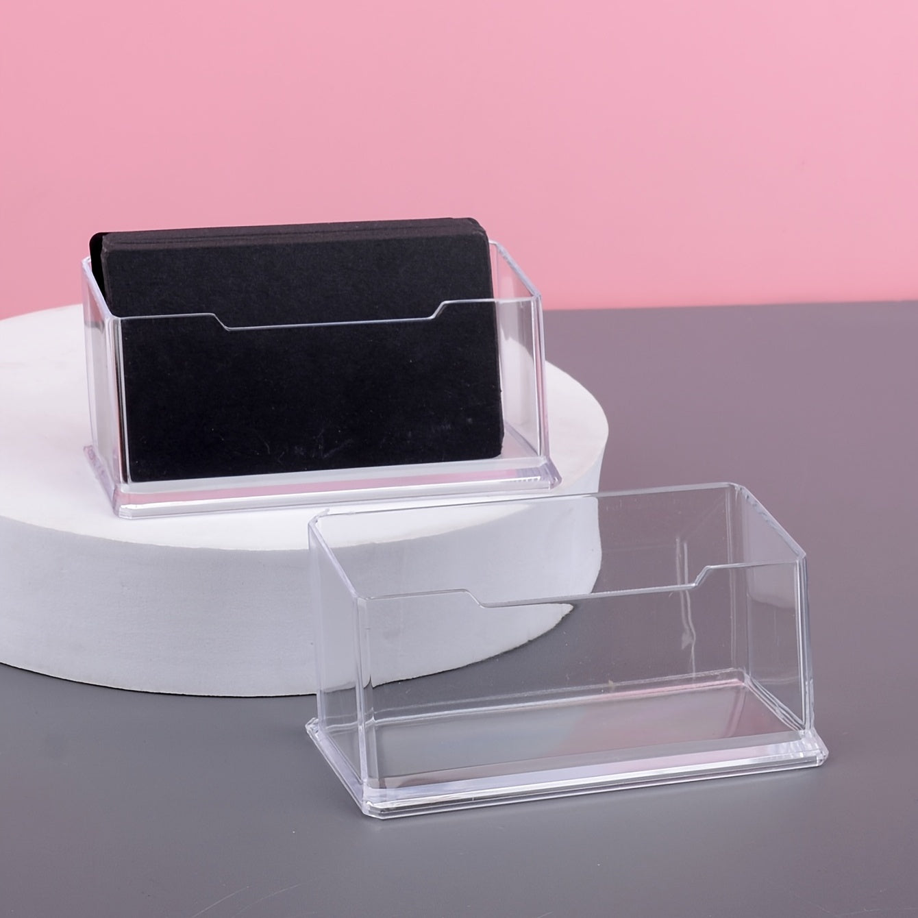 Acrylic Business Card Holder Desk Organizer