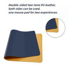 Faux Leather Mouse Pad Dual Sided Desk Anti-Slip Protection Pad Water-Resistant