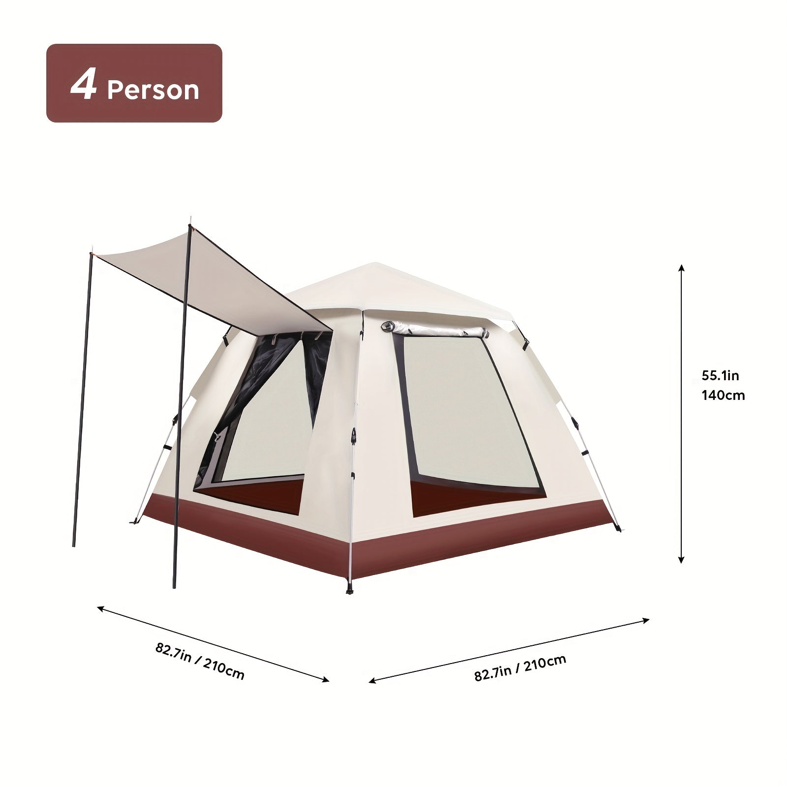 Portable Camping Tent for 4-6 People with Carry Bag