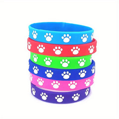 6pcs Animal Paw Print Wristbands Pet Care Bracelets