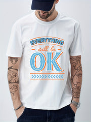 Men's Everything Will Be OK Print Graphic Crew Neck Tee