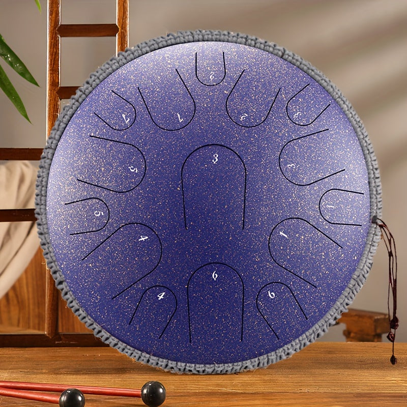 Steel Tongue Drum 15 Tone Handheld Tank Drum Percussion Instrument