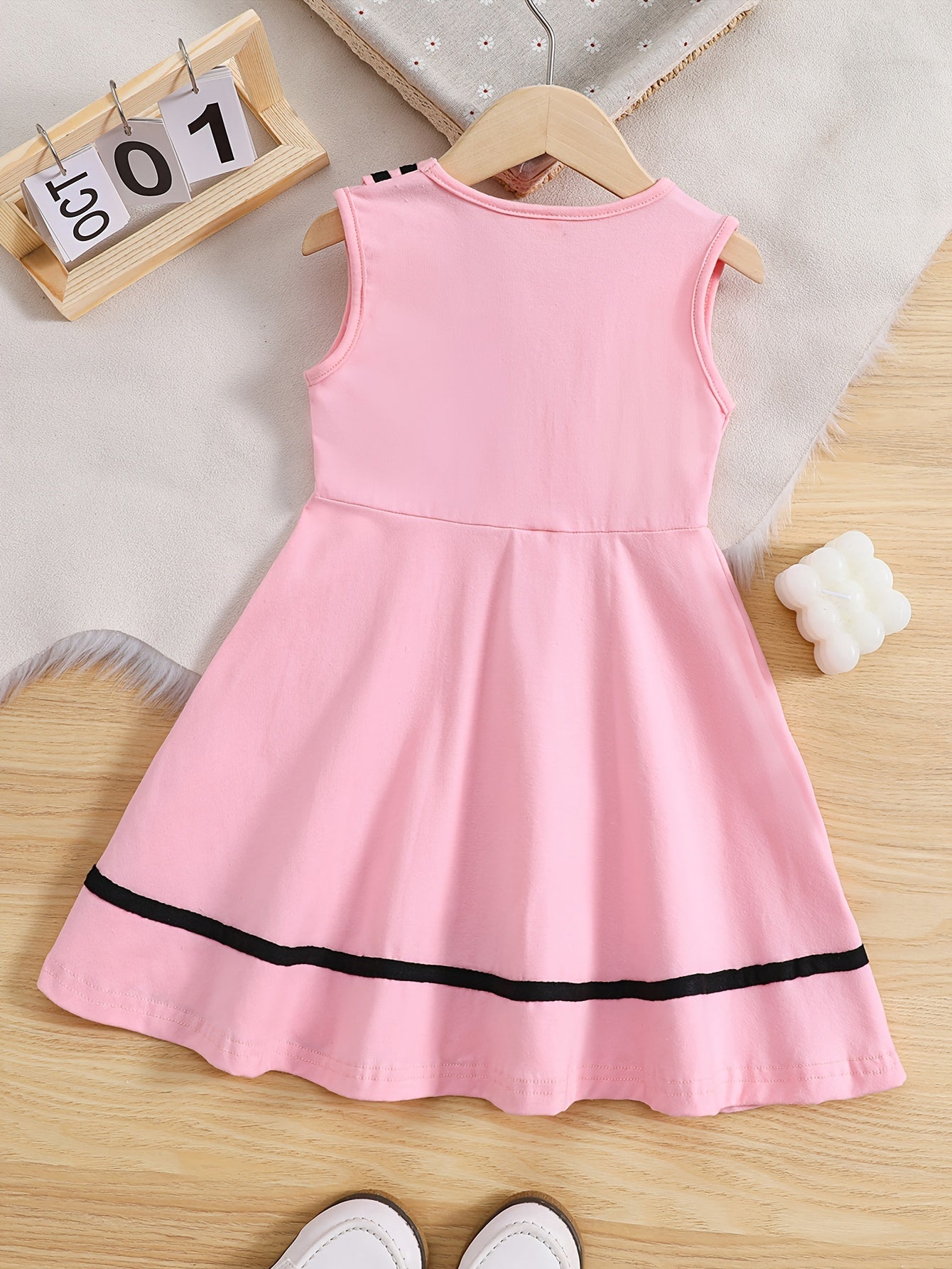 Girls Striped Sleeveless Dress Varsity Style Kids Cotton Dress