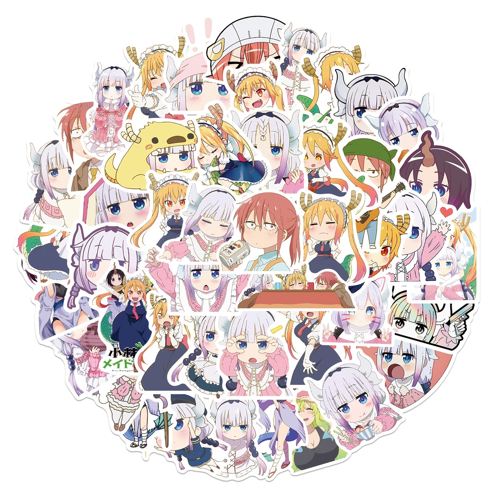 50 Dragon Maid Anime Stickers for Water Bottles Phones Notebooks