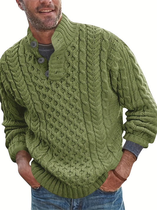 Knitted Cable Sweater Men's Casual Warm Pullover For Fall Winter