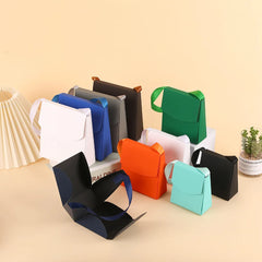 12pcs Folding Cardboard Bags for Wrapping Wedding Christmas Gift Tote Paper