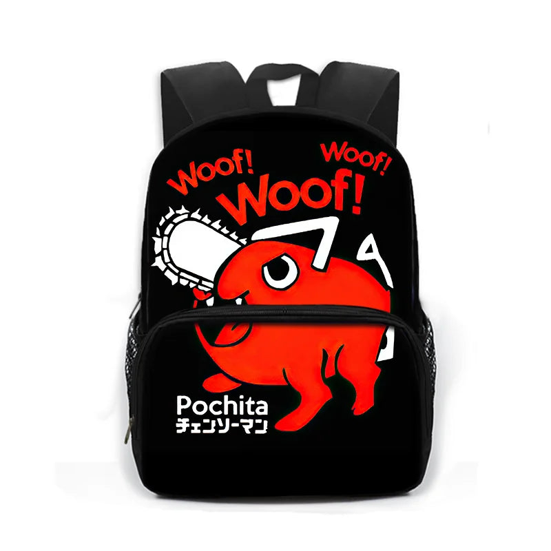 13 Inch Anime Chainsaw Man Kids Backpack Book Bag Schoolbags Gift