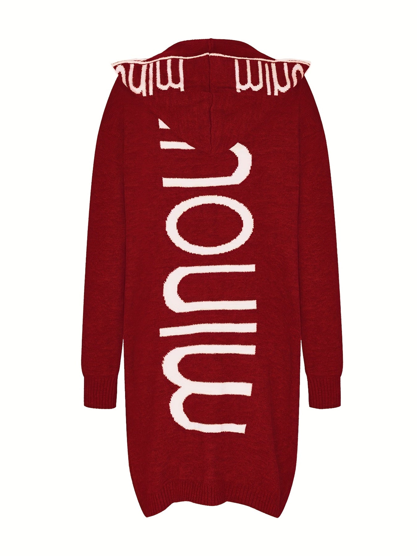 Waterfall Collar Knit Cardigan Hooded Sweater