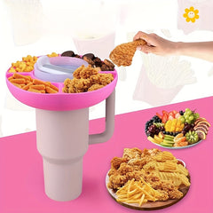 1pc Solid Cup Snack Tray Ring Reusable Silicone Snack Bowl Cup Accessories