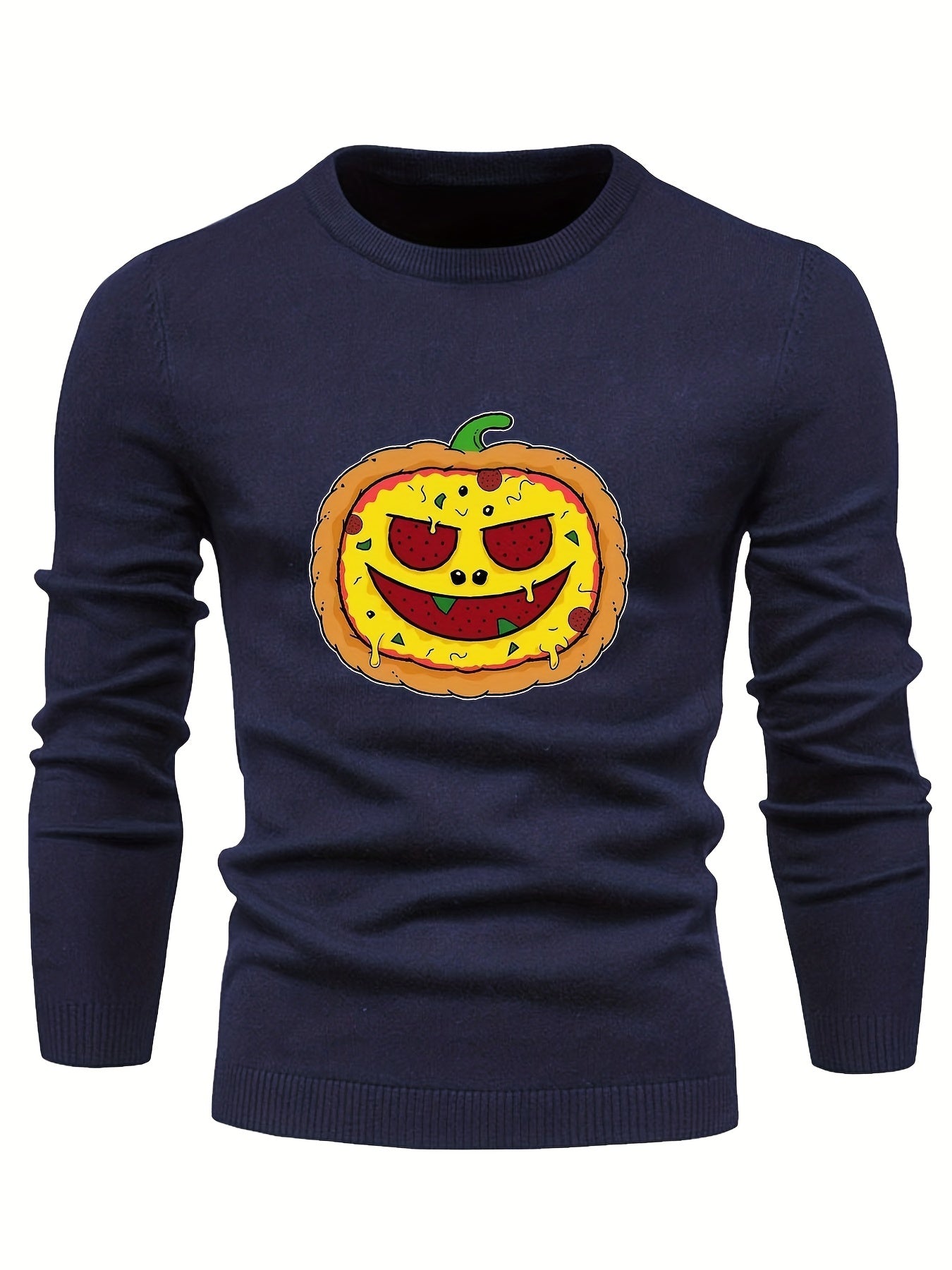 Cartoon Pumpkin Pie Jack O Lantern Sweater for Men