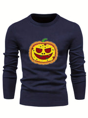 Cartoon Pumpkin Pie Jack O Lantern Sweater for Men
